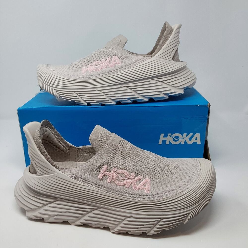 HOKA Restore TC Stucco Putty Slip On Shoes Mens 8 Womens 9 1134532 SCCP